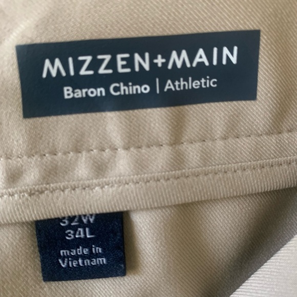 Mizzen+Main Baron Chino Athletic Pants in Light Beige Size 32W/34L - Picture 3 of 8